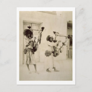 Carte Postale Musiciens nubiens (photo sépia)