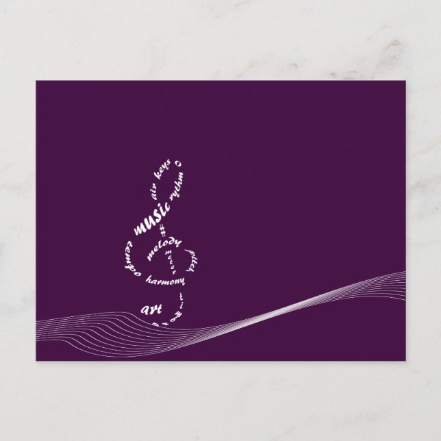 Carte Postale musique à mes oreilles - blanc treize (Devant)