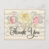 Musique Ancienne avec Remerciement Floral Rose Jau