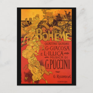 Carte Postale Musique Art Nouveau vintage, Opéra de La Bohême, 1