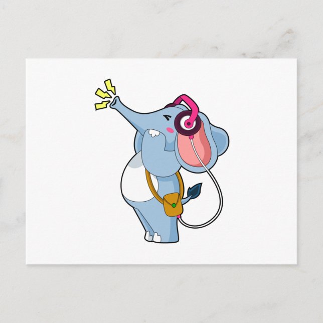 Carte Postale Musique Casque d'Éléphant (Devant)