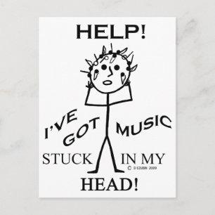Carte Postale Musique coincée dans ma tête