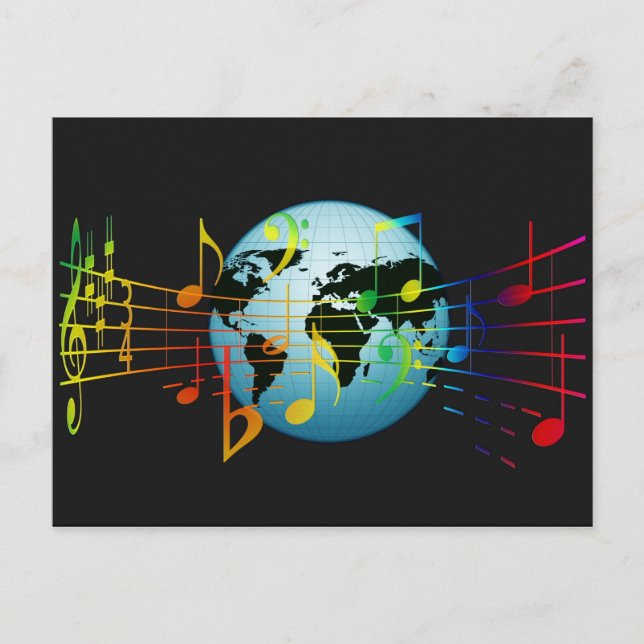 Carte Postale Musique dans le monde (Devant)