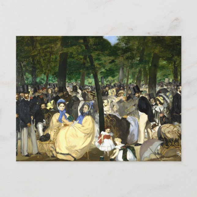 Carte Postale Musique dans les Tullérias Edouard Manet (Devant)