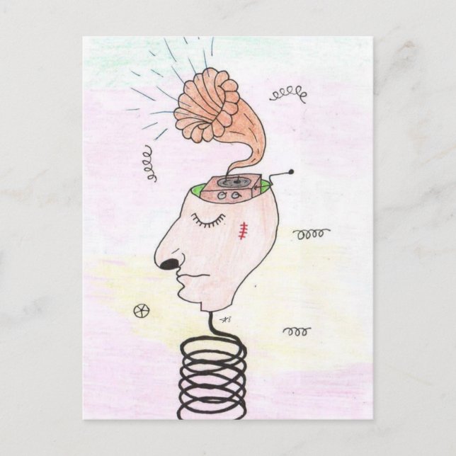 Carte Postale Musique dans ma tête (Devant)