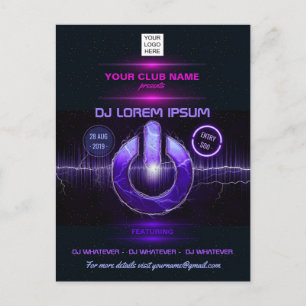 Carte Postale Musique de DJ et soirée dansante