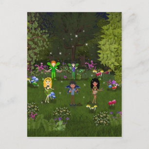 Carte Postale Musique de Féerie en Forêt Enchantant