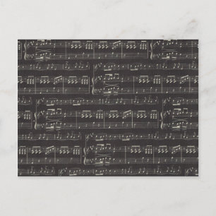 Carte Postale Musique De Feuille Noire Et Blanche