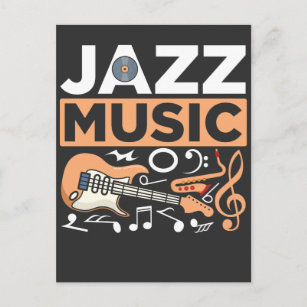 Carte Postale Musique de jazz Guitariste Saxophoniste Blues Musi