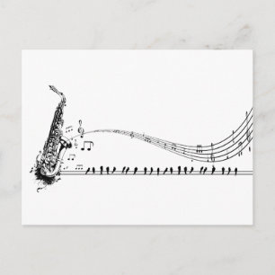 Carte Postale Musique de saxophone