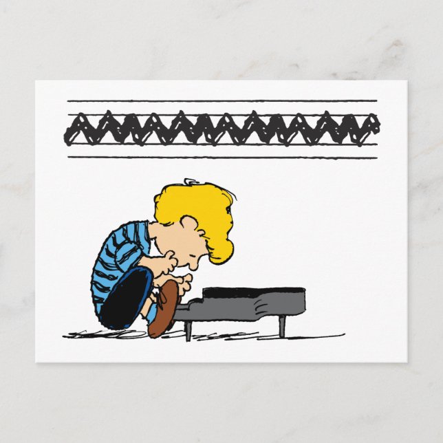 Carte Postale Musique de Schroeder Charlie Brown (Devant)