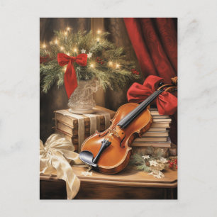 Carte Postale Musique de violon de Noël