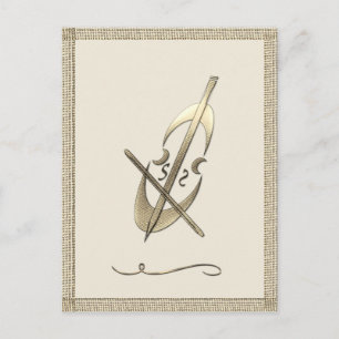 Carte Postale Musique de violoncelle d'or Musicien