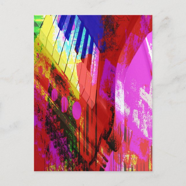 Carte Postale musique, décoration piano (16) (Devant)