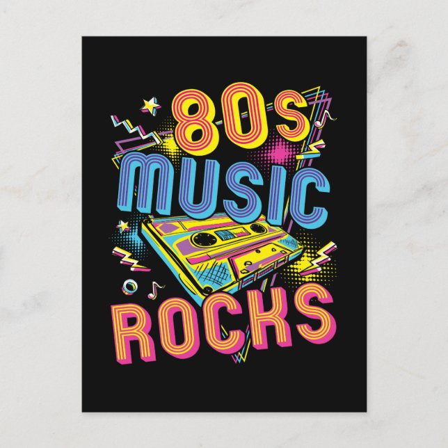 Carte Postale Musique des années 80 Rock des années 80 (Devant)