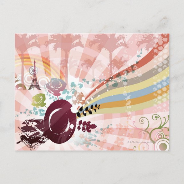 Carte Postale Musique du Gramophone Vintage (Devant)