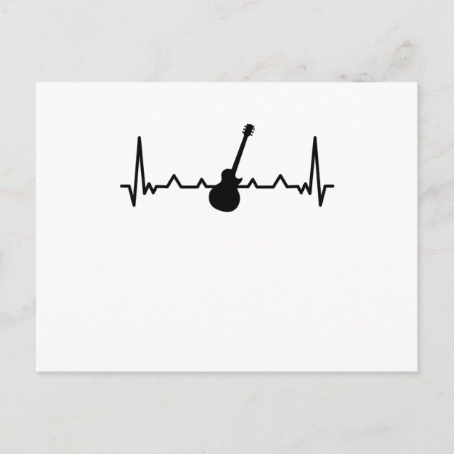 Carte Postale Musique du Rythme Cardiaque de Guitare et Cadeaux  (Devant)