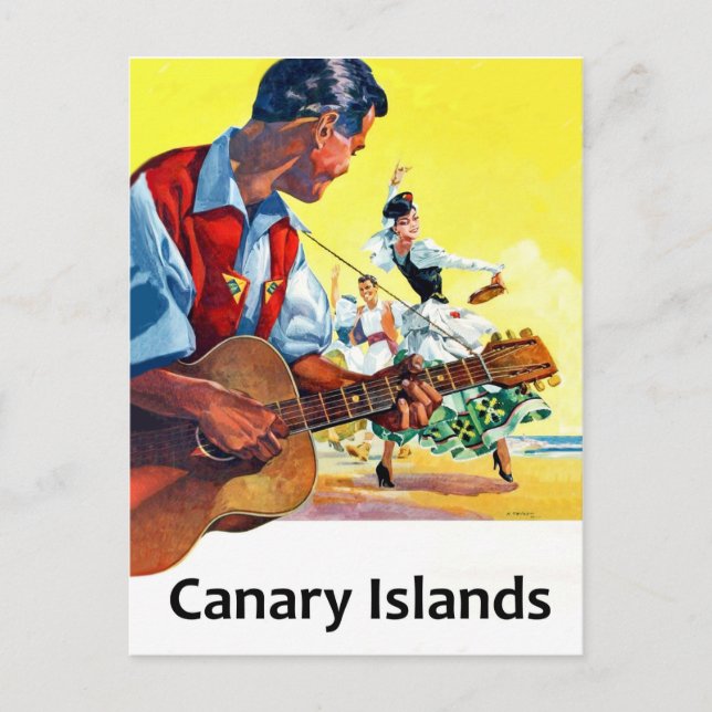 Carte Postale Musique et danse aux îles Canaries (Devant)