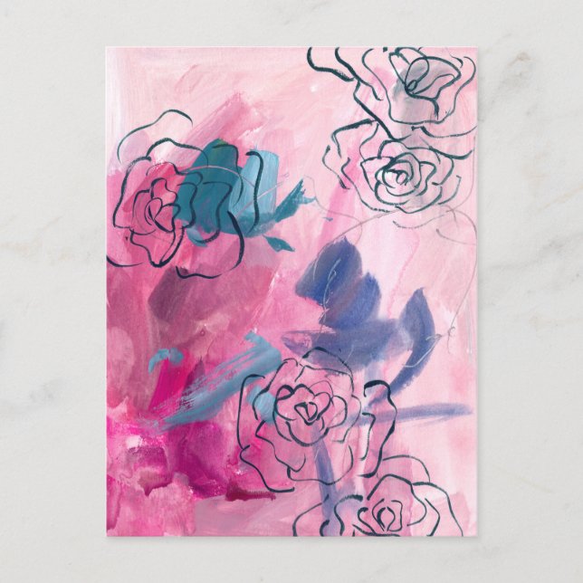 Carte Postale Musique intérieure - Croquis floral (Devant)