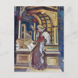 Carte Postale Musique, jouer l'orgue par Gentile da Fabriano