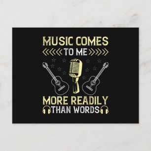 Carte Postale Musique - La musique me vient plus facilement