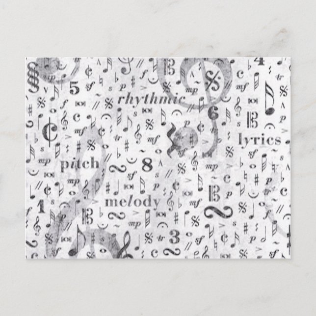Carte Postale Musique Note Motif Thème de musique (Devant)