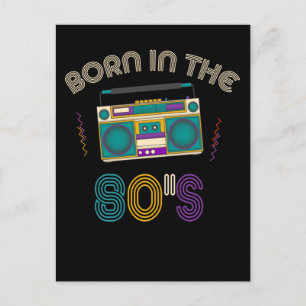 Carte Postale Musique Old School Née dans les Années 80 Fête d'a