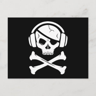 Carte Postale Musique pirate piratage anti-riaa icône
