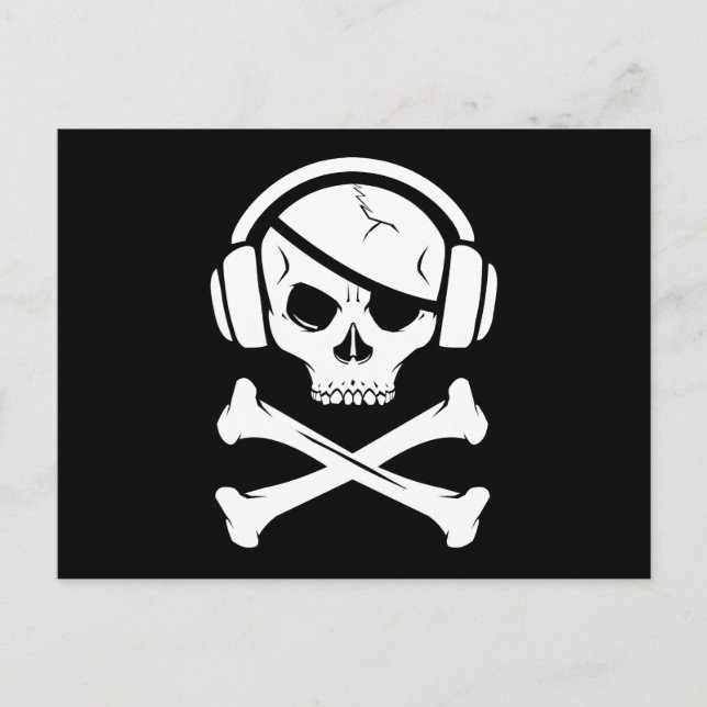 Carte Postale Musique pirate piratage anti-riaa icône (Devant)