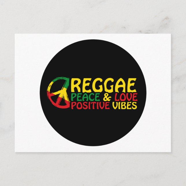 Carte Postale Musique Reggae avec des citations positives (Devant)
