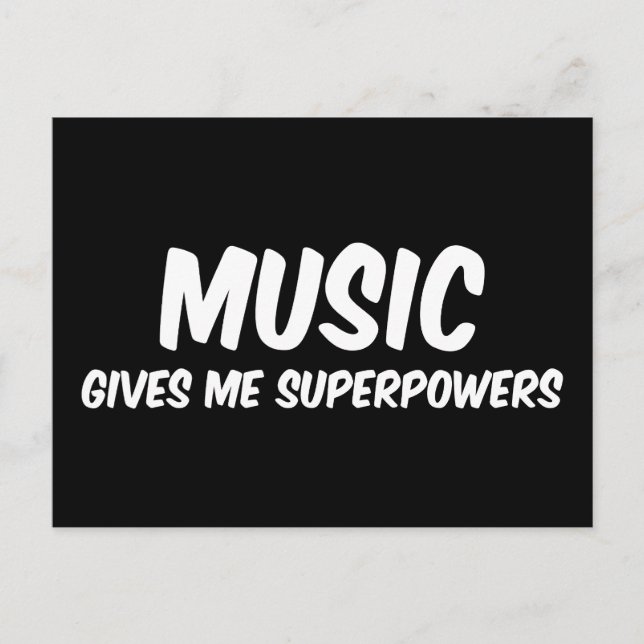 Carte Postale Musique Superpuissances Funny Superhero Musicien (Devant)