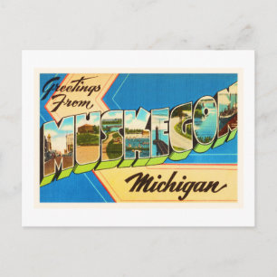 Carte Postale Muskegon Michigan MI Vieux souvenir Vintage voyage