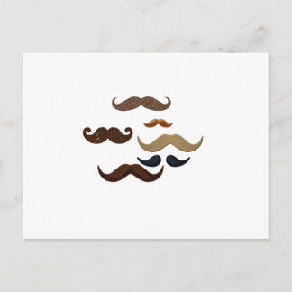 Carte Postale Mustache Collage Cheveux Ajouter un nom Ajouter un