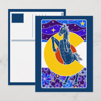 Carte Postale mustang bleu du colorado