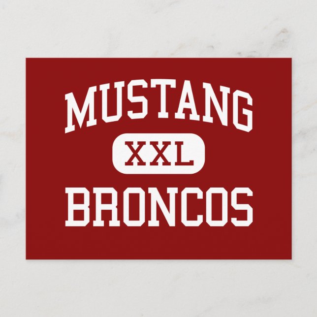 Carte Postale Mustang - Broncos - Lycée - Mustang Oklahoma (Devant)