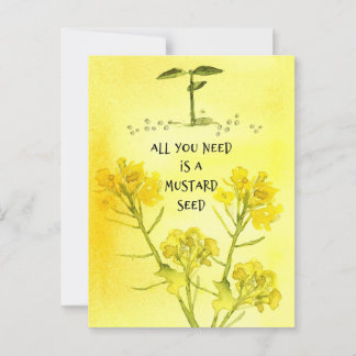 Carte Postale Mustard Semence Fleurs de foi Religieux Chrétien