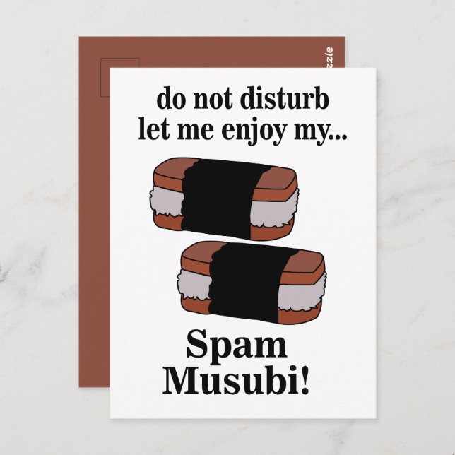 Carte Postale Musubi, laisse-moi savourer mon musubi au Spam (Devant / Derrière)