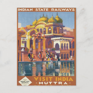 Carte postale Muttra Mathura Inde vintage