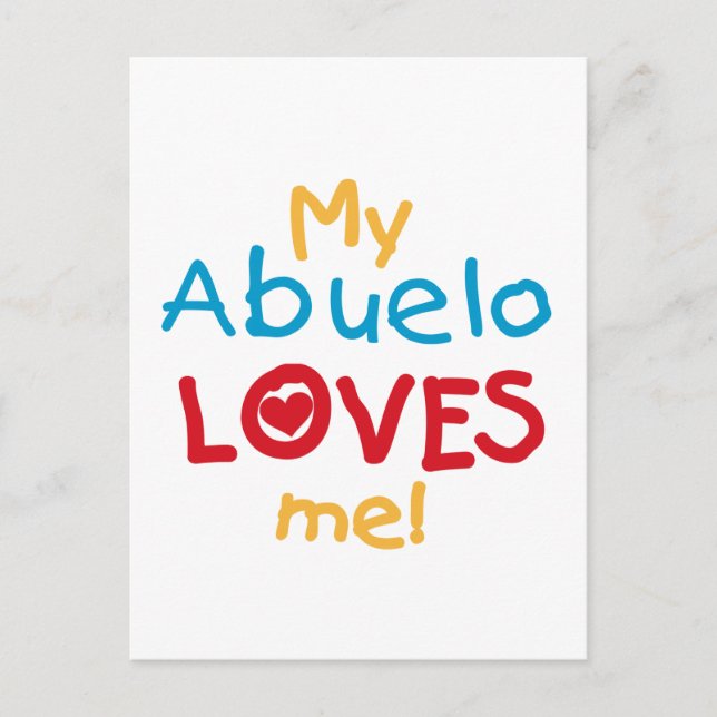 Carte Postale My Abuelo Loves Me T-shirts et cadeaux (Devant)