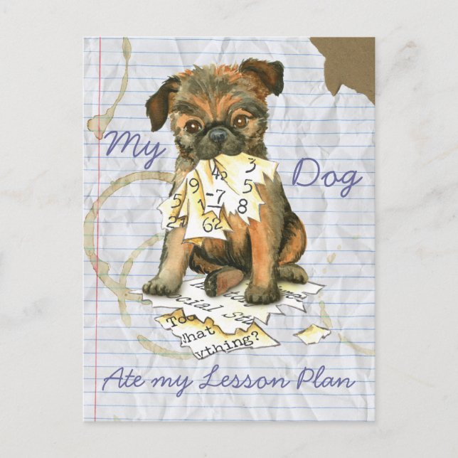 Carte Postale My Brussels Griffon Mat My Lesson Plan (Devant)