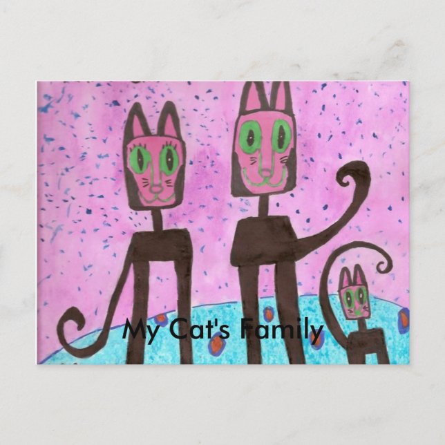 Carte Postale My Cat's Family fait par Simo (Devant)