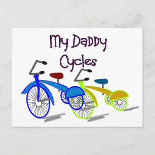 Carte Postale My Daddy Cycles—T-shirts pour enfants à vélo