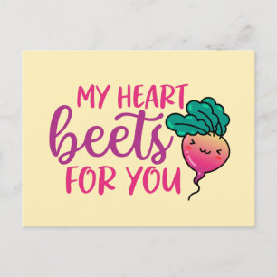 Carte Postale My Heart Beets For You Pun Funny Valentine's Day