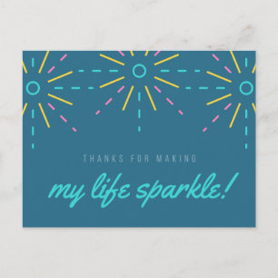 Carte Postale My Life Sparkle Inspiration Citation Aquarelle Blu