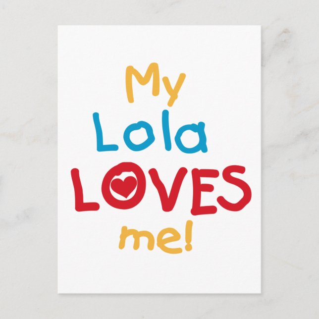 Carte Postale My Lola Loves Me T-shirts et cadeaux (Devant)