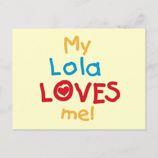 Carte Postale My Lola Loves Me T-shirts et cadeaux (Devant)