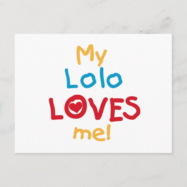 Carte Postale My Lolo Loves Me T-shirts et cadeaux (Devant)