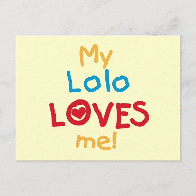 Carte Postale My Lolo Loves Me T-shirts et cadeaux (Devant)