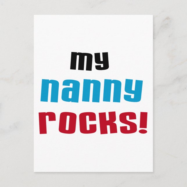 Carte Postale My Nanny Rocks T-shirts et cadeaux (Devant)