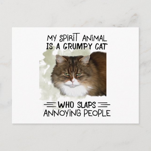 Carte Postale My Spirit Animal Is A Cat Animal Citations Cadeaux (Devant)